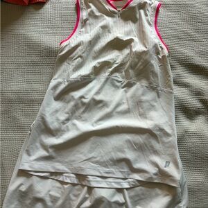 White Athletic Tennis Set with Pink Trim